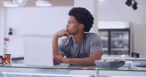 Young Chef Contemplating in Modern Kitchen Bakery - Download Free Stock Images Pikwizard.com