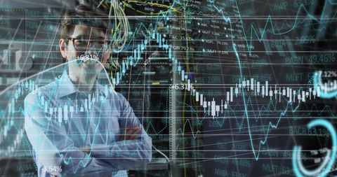 Asian Businessman Analyzing Financial Data in Server Room - Download Free Stock Images Pikwizard.com