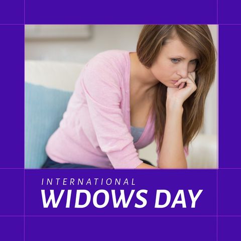 Thoughtful Sad Woman Observing International Widows Day - Download Free Stock Templates Pikwizard.com