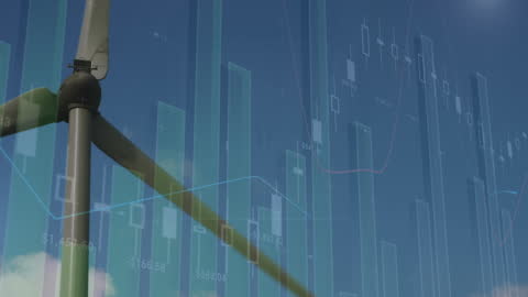Renewable Energy and Financial Data Interface Animation