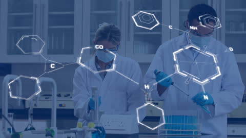 Scientists Analyzing Chemical Structures in Advanced Laboratory