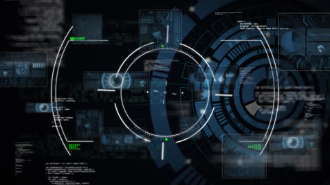 Futuristic HUD Interface with Infographic Elements