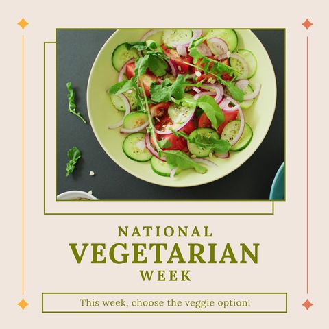 Colorful Mixed Salad Promotion for National Vegetarian Week - Download Free Stock Templates Pikwizard.com