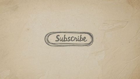Hand-drawn subscribe button on vintage parchment background, sketchy ink cta for blogs