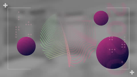 Futuristic Abstract Animation with Gradient Spheres and Network Lines
