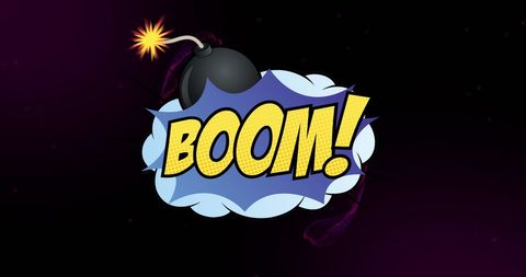 comic bomb boom text effect with neon elements - Download Free Stock Images Pikwizard.com