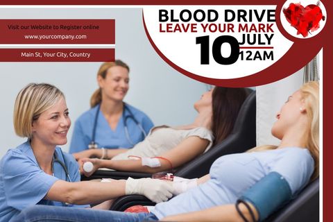 Blood Drive Event Clinical Staff Assisting Donors