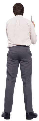 Transparent View of Reflective Businessman on White Background