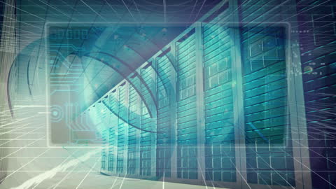 Futuristic Data Processing with Digital Servers and Tunnel Graphics