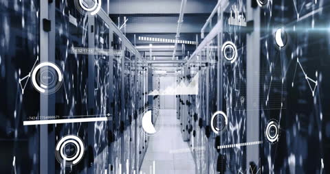 Digital Data Visualization Over Servers Server