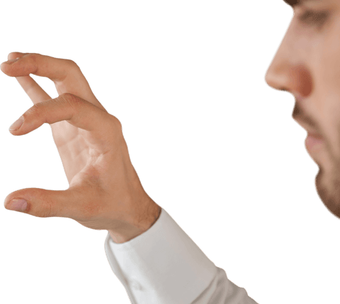 businessman displaying invisible product for design mockups - Download Free Stock Videos Pikwizard.com