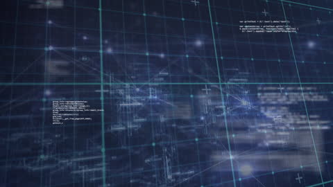 Futuristic Data Processing Environment in Blue Tones