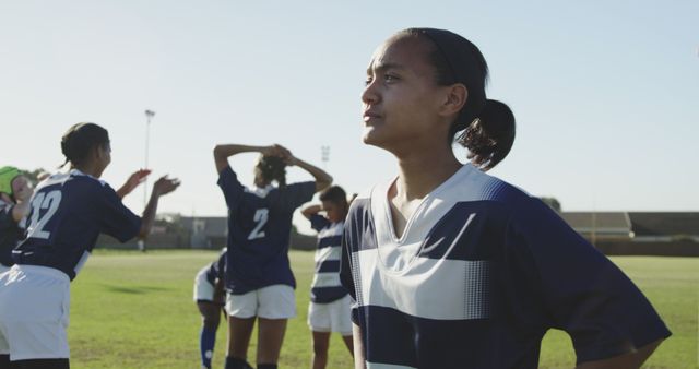 Female Soccer Player Contemplating After a Match - Download Free Stock Images Pikwizard.com