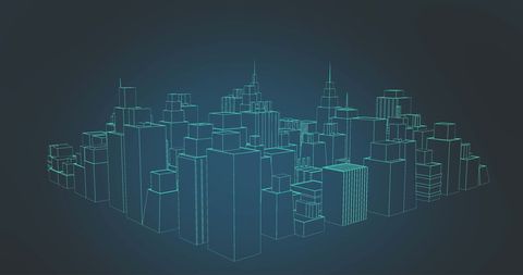 Futuristic 3D City Blueprint Render with Rotating Illusion - Download Free Stock Images Pikwizard.com