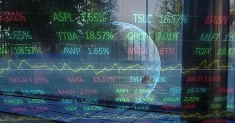 Global Economy Reflected in Stock Market Data and Pool Scene