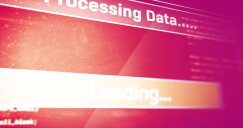 Abstract Data Processing Interface on Red Background - Download Free Stock Images Pikwizard.com