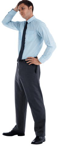 Transparent Thoughtful Businessman in Formal Wear Hand on Head - Download Free Stock Videos Pikwizard.com