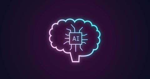 Neon Outline AI Brain Symbolizing Artificial Intelligence - Download Free Stock Images Pikwizard.com