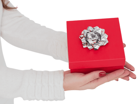 transparent gift box presented in female hands red nails polished - Download Free Stock Videos Pikwizard.com