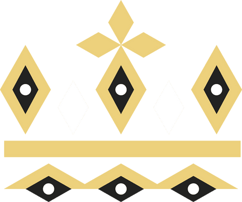 Abstract gold diamond motif on transparent background