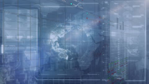 Futuristic Global Financial Data on Digital Screen Interface