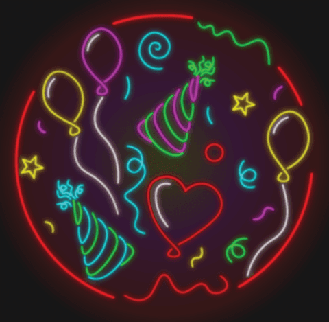 colorful neon party elements with transparent background - Download Free Stock Videos Pikwizard.com