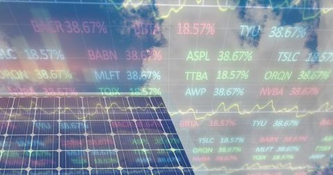 Solar Panels with Financial Graphs Reflecting Renewable Investment - Download Free Stock Images Pikwizard.com