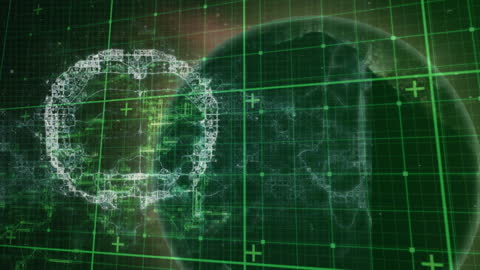 Futuristic Brain Data Visualization on Digital Grid