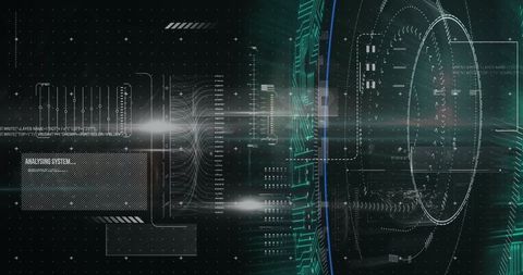 Futuristic Digital Interface with Data Visualization and Light Trails - Download Free Stock Images Pikwizard.com