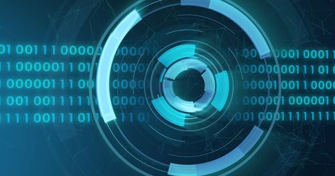 Futuristic Digital Interface with Binary Code and Data Processing - Download Free Stock Images Pikwizard.com
