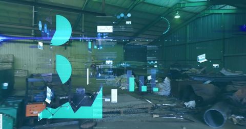 Augmented Reality Data Visuals in Industrial Warehouse