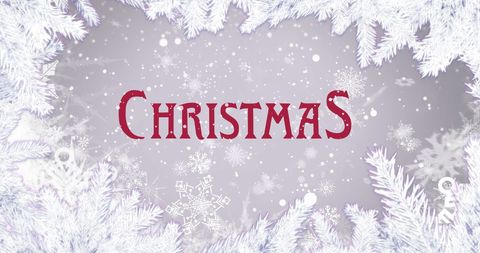 Festive christmas typography with snowy winter scene