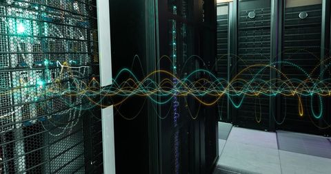 Data Waves Flowing Through Modern Server Room - Download Free Stock Images Pikwizard.com