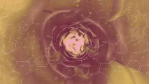 Chemical Formulas Overlay on Cells Animation