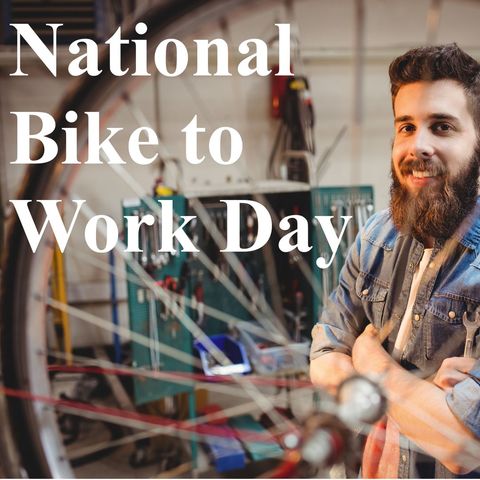 smiling young man promotes national bike to work day in workshop - Download Free Stock Templates Pikwizard.com