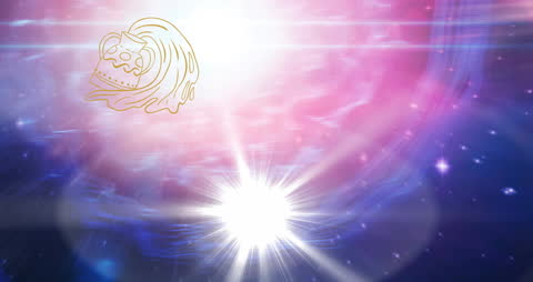 Horoscope Symbol Animation with Glittering Stars