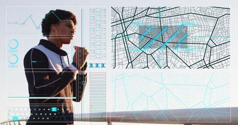 data overlay conceptualizing futuristic technology usage - Download Free Stock Images Pikwizard.com