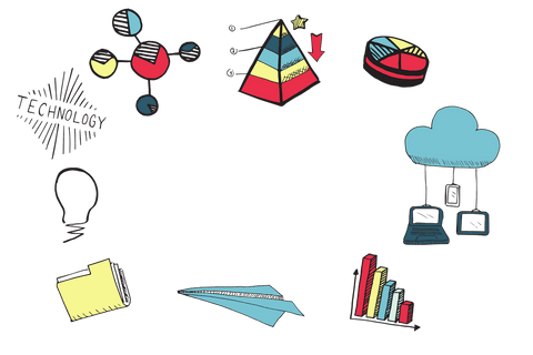 colorful business and technology icons on transparent background - Download Free Stock Videos Pikwizard.com