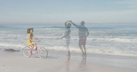 Carefree Coastal Leisure with Cycling and Dancing Reflections