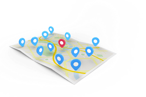 3d map with red and blue pins on transparent background - Download Free Stock Videos Pikwizard.com