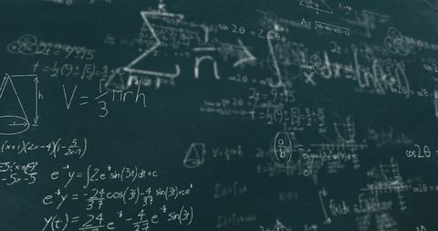 Chalkboard Filled with Mathematical Equations in Classroom - Download Free Stock Images Pikwizard.com