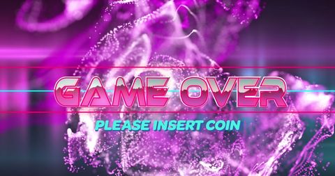 Retro Gaming Background with Game Over Text - Download Free Stock Images Pikwizard.com
