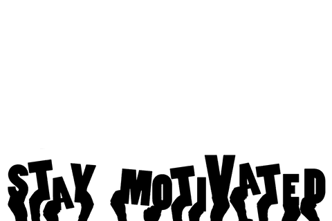 Stay motivated text with transparent background