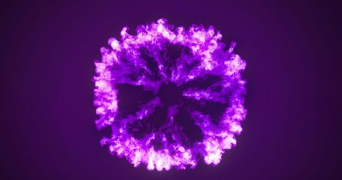 Mystical violet plasma explosion on dark background
