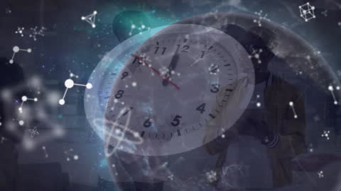 Global Network Animation with Time and Technology Overlay