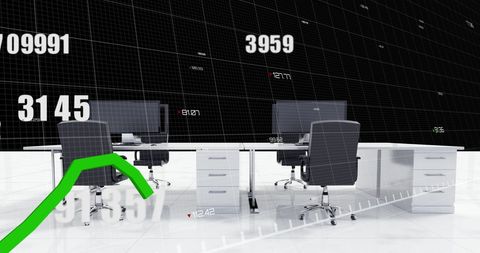 Modern Office Environment with Digital Data Processing Visualization - Download Free Stock Images Pikwizard.com