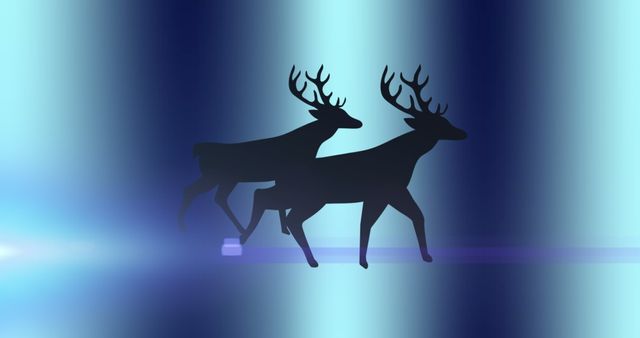 Silhouetted Reindeer on Gentle Gradients - Download Free Stock Images Pikwizard.com