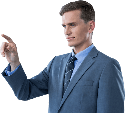 business professional interacting with virtual interface on transparent background - Download Free Stock Videos Pikwizard.com