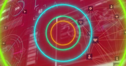 neon data integration with global icons - Download Free Stock Images Pikwizard.com
