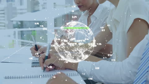 Global Business Connections Meeting in Modern Office Environment